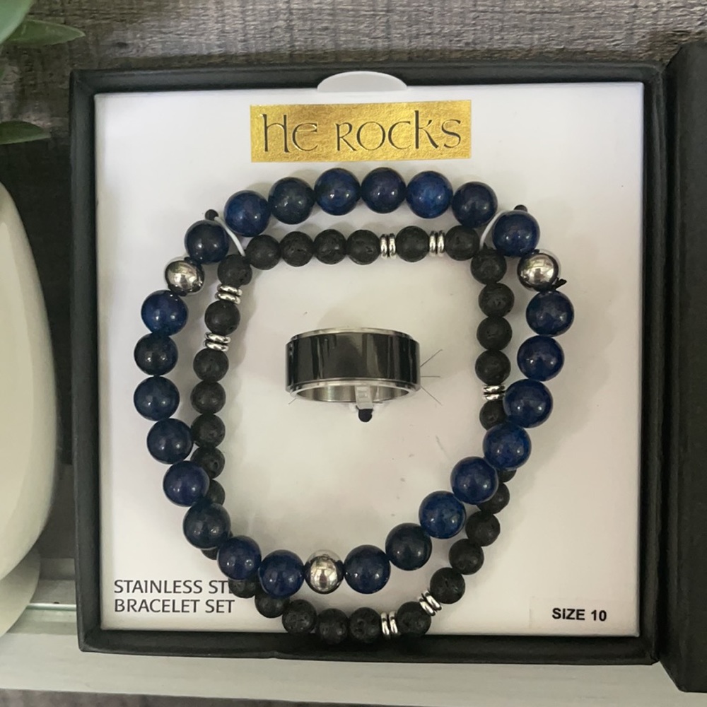 ❤️NEW!!❤️Stainless Steel Men Bracelet Set w/ ring.